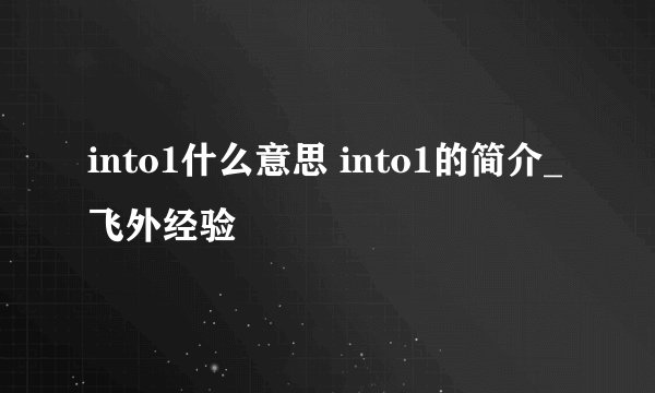 into1什么意思 into1的简介_飞外经验
