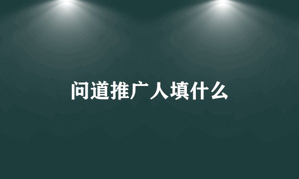 问道推广人填什么