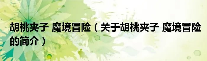 胡桃夹子 魔境冒险（关于胡桃夹子 魔境冒险的简介）
