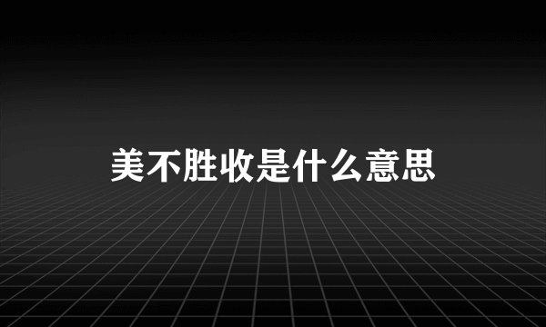 美不胜收是什么意思