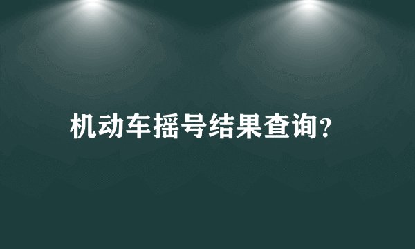 机动车摇号结果查询？