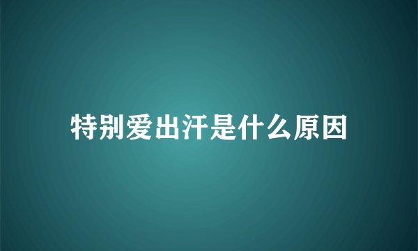 特别爱出汗是什么原因