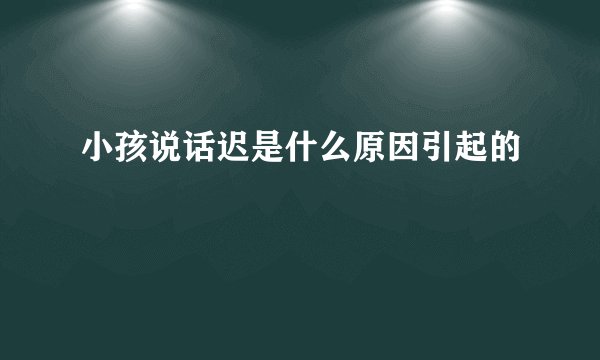 小孩说话迟是什么原因引起的