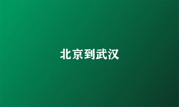 北京到武汉