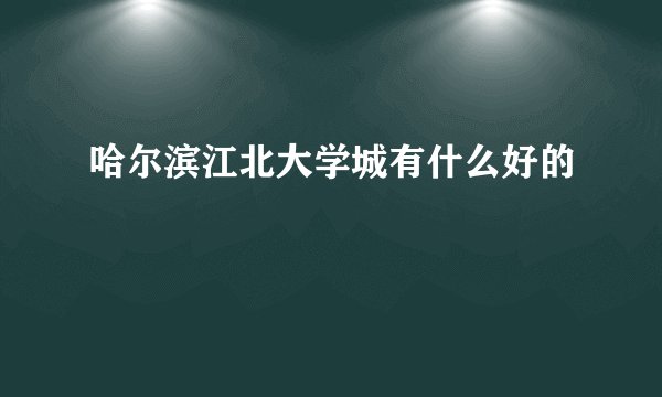 哈尔滨江北大学城有什么好的