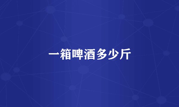 一箱啤酒多少斤