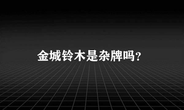 金城铃木是杂牌吗？