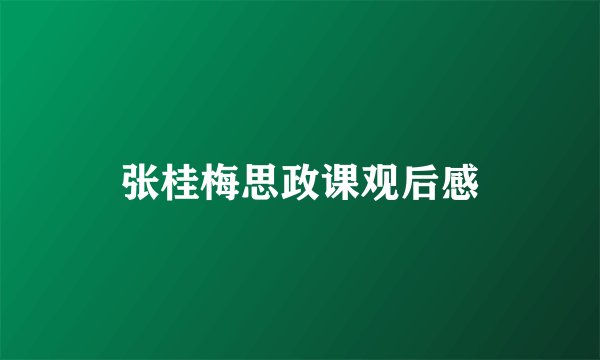 张桂梅思政课观后感