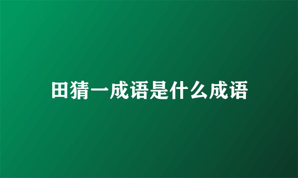 田猜一成语是什么成语