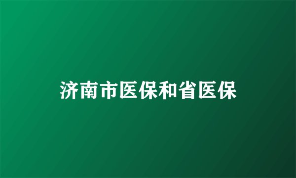 济南市医保和省医保