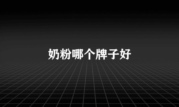 奶粉哪个牌子好