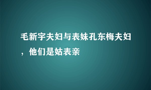 毛新宇夫妇与表妹孔东梅夫妇，他们是姑表亲