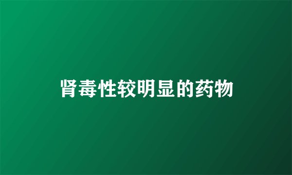 肾毒性较明显的药物