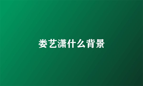 娄艺潇什么背景