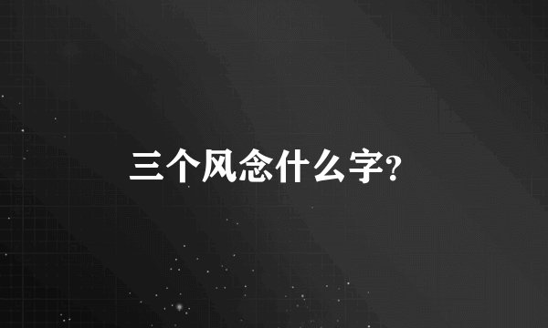 三个风念什么字？