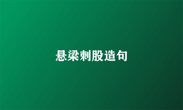 悬梁刺股造句