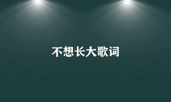 不想长大歌词