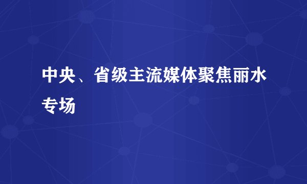 中央、省级主流媒体聚焦丽水专场