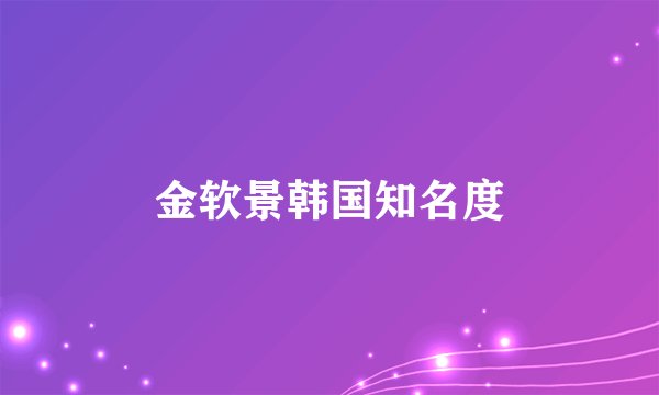金软景韩国知名度