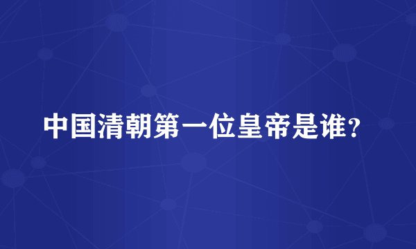 中国清朝第一位皇帝是谁？