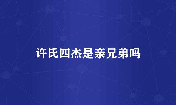 许氏四杰是亲兄弟吗