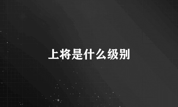 上将是什么级别