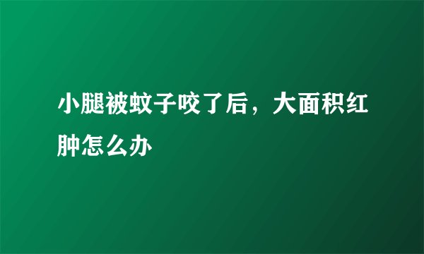 小腿被蚊子咬了后，大面积红肿怎么办