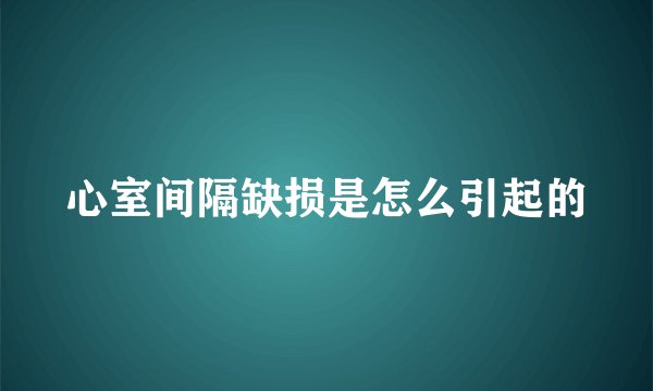 心室间隔缺损是怎么引起的