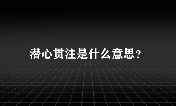 潜心贯注是什么意思?