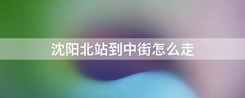 沈阳北站到中街怎么走