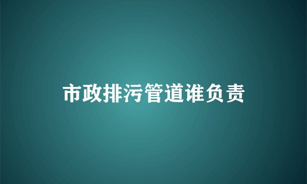 市政排污管道谁负责