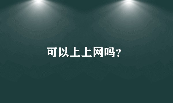 可以上上网吗？
