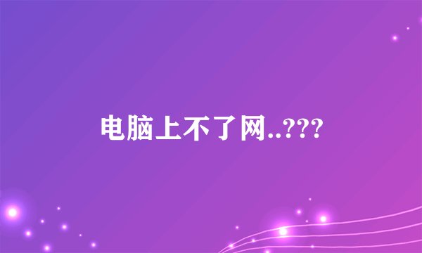 电脑上不了网..???