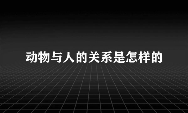 动物与人的关系是怎样的