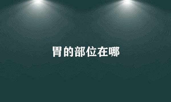 胃的部位在哪