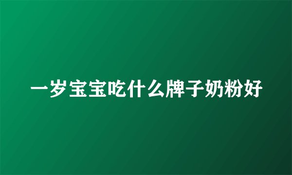 一岁宝宝吃什么牌子奶粉好