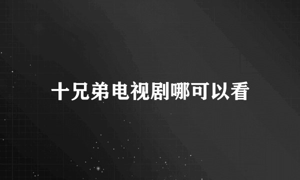 十兄弟电视剧哪可以看