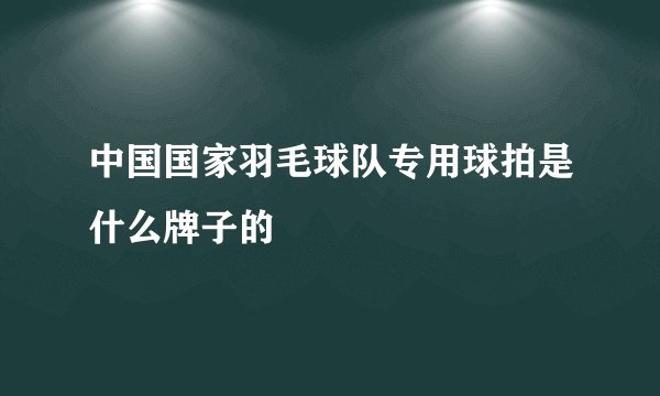 中国国家羽毛球队专用球拍是什么牌子的