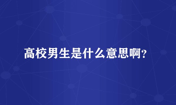 高校男生是什么意思啊?