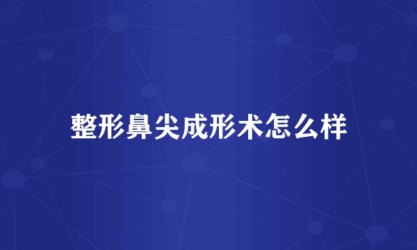 整形鼻尖成形术怎么样