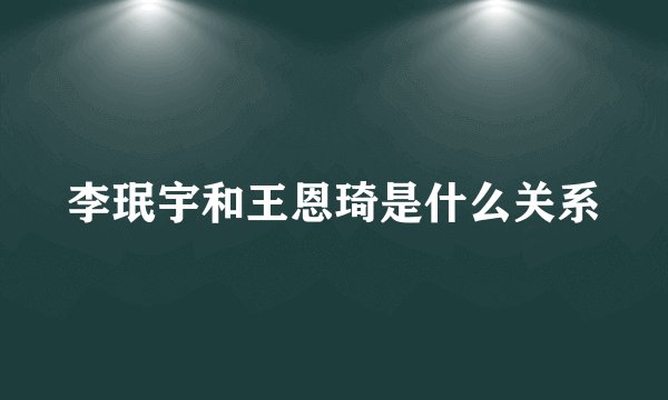 李珉宇和王恩琦是什么关系