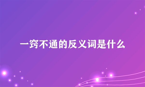 一窍不通的反义词是什么