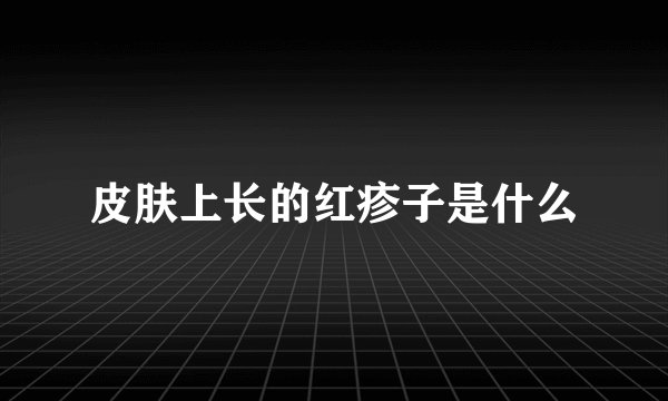 皮肤上长的红疹子是什么