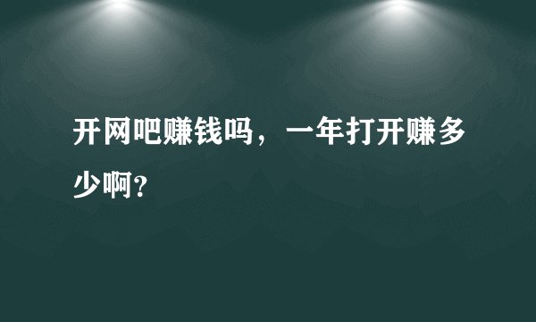 开网吧赚钱吗，一年打开赚多少啊？
