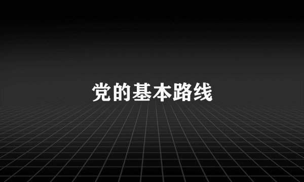 党的基本路线