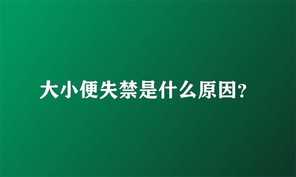 大小便失禁是什么原因？