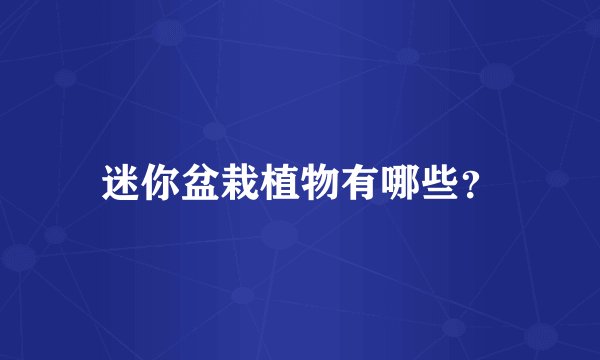 迷你盆栽植物有哪些？