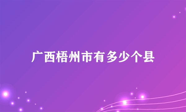 广西梧州市有多少个县