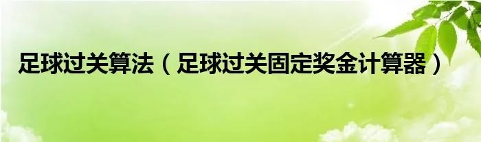 足球过关算法（足球过关固定奖金计算器）