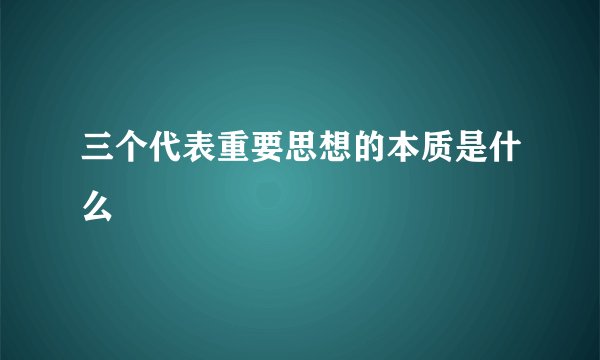 三个代表重要思想的本质是什么